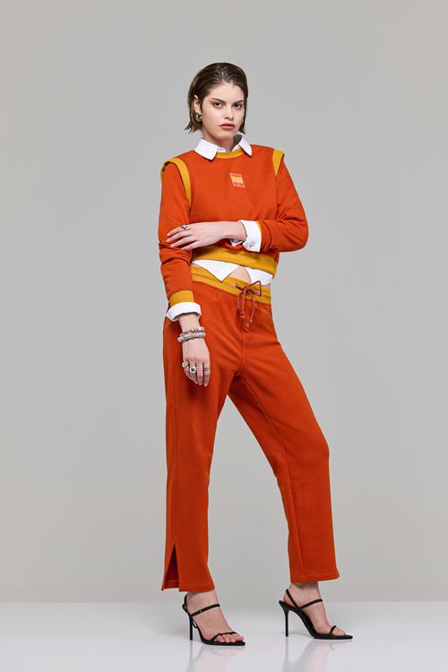 Calça reta moletom feminina Patogê CL37731