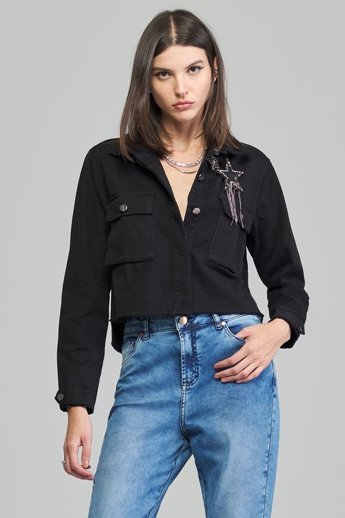 Jaqueta jeans feminina Patogê JQ37646