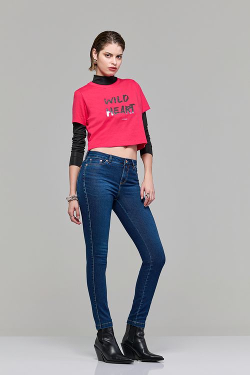 Calça skinny jeans feminina Patogê cintura média (G3) CL37794