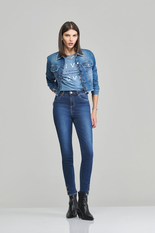 Calça skinny jeans feminina Patogê cintura alta (G4) CL37797