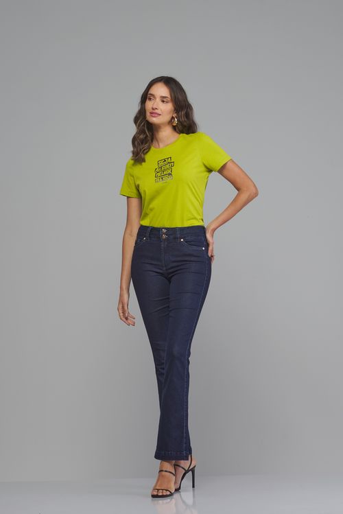 Calça boot cut jeans feminina Patogê cintura alta (G4) CL37799