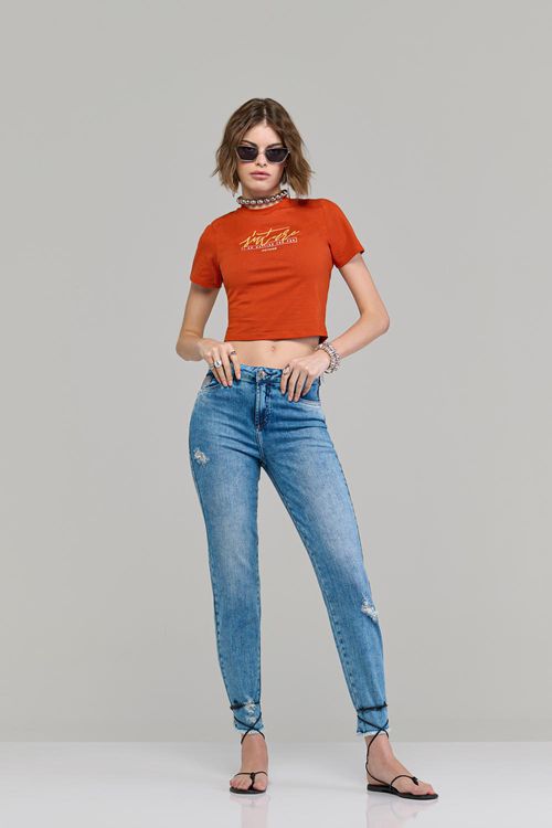 Calça skinny jeans feminina Patogê cintura alta (G4) CL37918