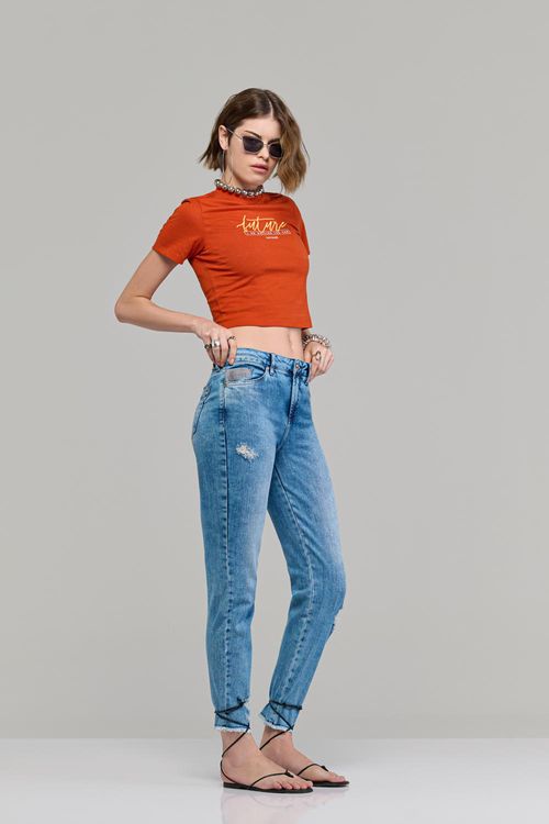 Calça skinny jeans feminina Patogê cintura alta (G4) CL37918