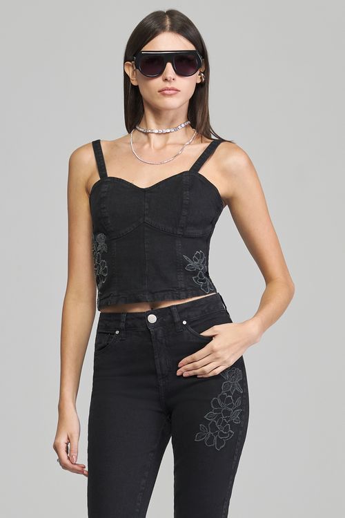 Top jeans feminino Patogê TP37821