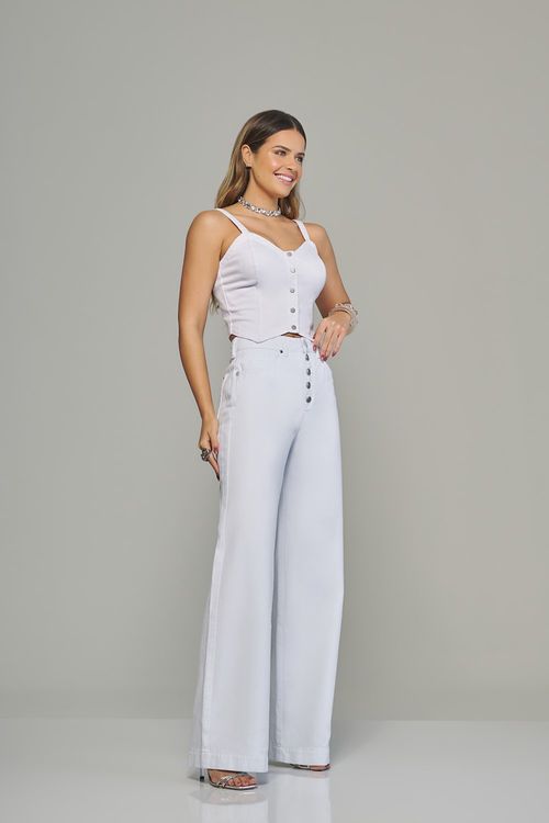 Calça pantalona feminina Patogê cintura alta (G4) CL38010