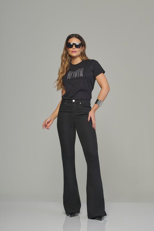 Calça flare feminina Patogê cintura alta (G4) CL38190