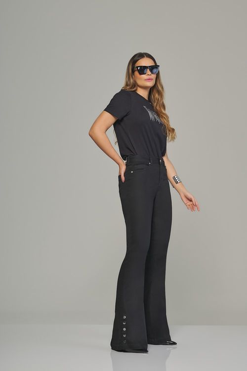 Calça flare feminina Patogê cintura alta (G4) CL38190