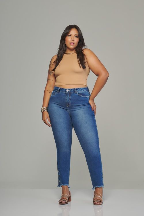Calça skinny curvy jeans feminina Patogê cintura média (G3) CL38208