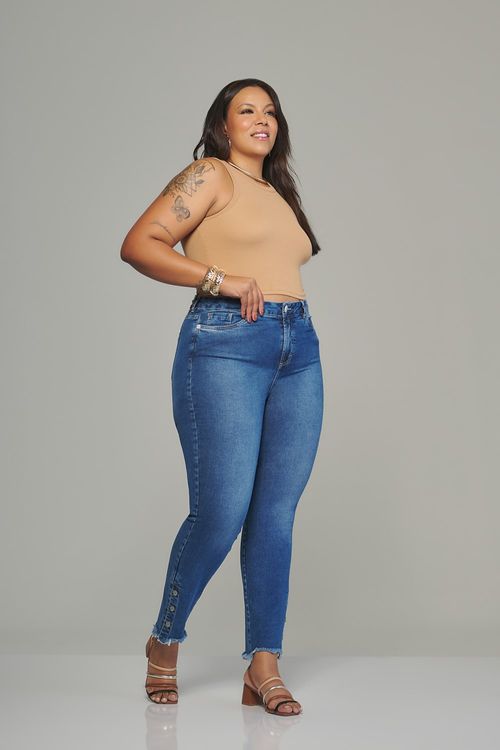 Calça skinny curvy jeans feminina Patogê cintura média (G3) CL38208