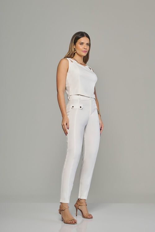 Calça baggy feminina Patogê cintura alta (G4) CL37949
