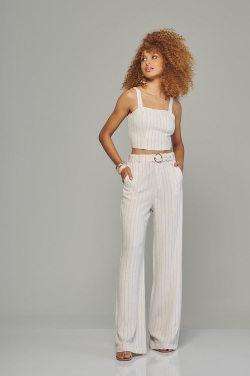 Calça pantalona feminina Patogê cintura alta (G4) CL38456