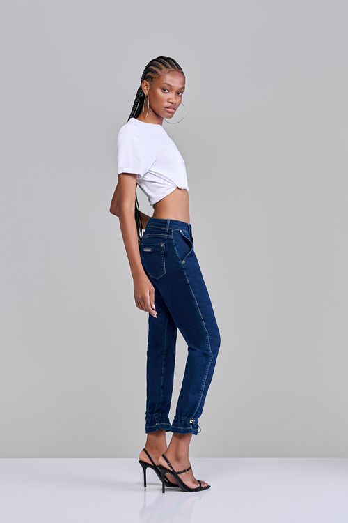 Calça Jogger Jeans Feminina Patogê Cintura Média (G3) CL38104