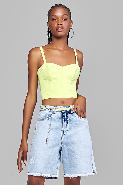 Bermuda Jorts Com Cinto Jeans Feminina Patogê Cintura Média (G3) BE38276