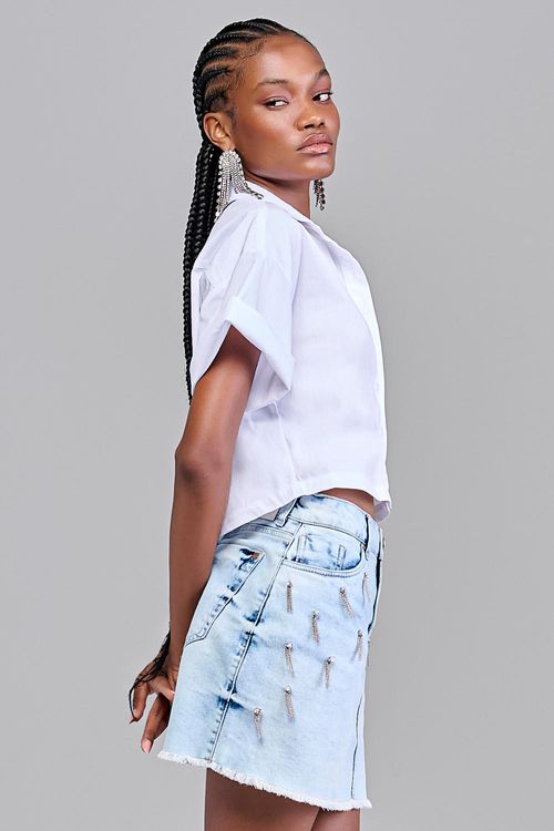 Mini Saia Jeans Feminina Patogê Cintura Média (G3) SA37711