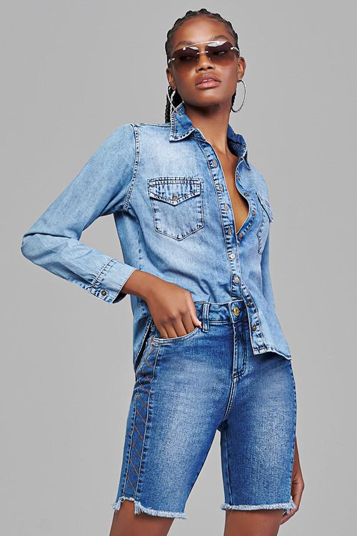 Camisa Jeans Feminina Patogê CA38334