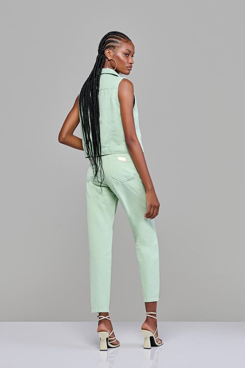 Calça Baggy Sarja Feminina Patogê Cintura Alta (G4) Cl38174