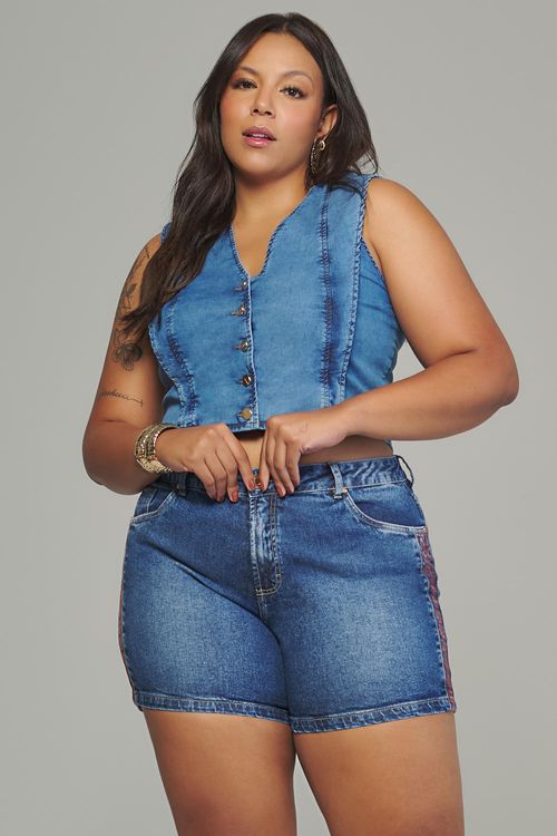 Bermuda Boyfriend Curvy Feminina Patogê BE38089
