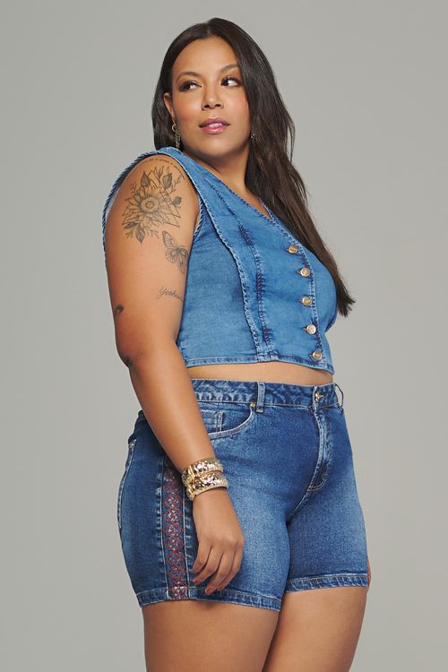 Bermuda Boyfriend Curvy Feminina Patogê BE38089
