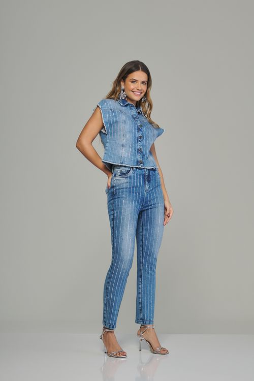 Calça Mom Jeans Feminina Patogê Cintura Alta (G4) CL38024