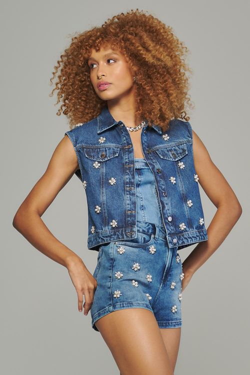 Short jeans feminino Patogê Cintura Alta (G4) SH38088