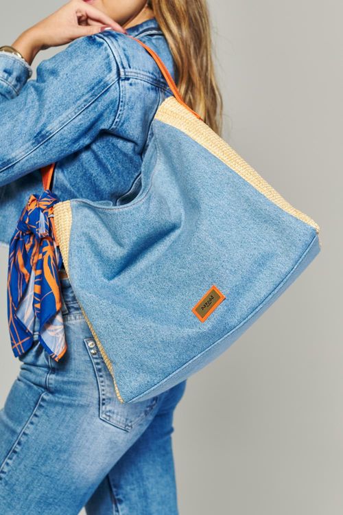 Bolsa Jeans Feminina Grande Patogê AC38431