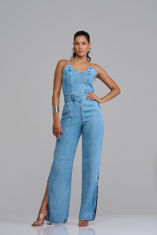 Macacão Jeans Feminino Patogê MC37282