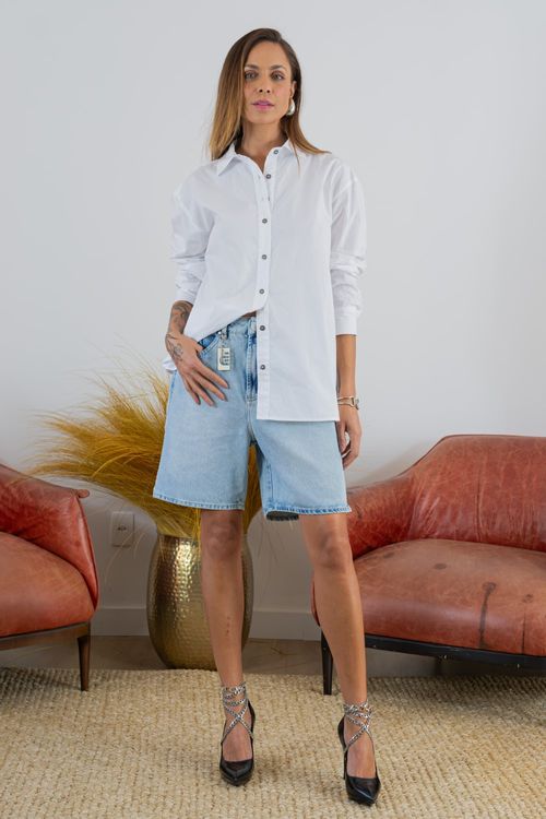 Bermuda Jorts Jeans Feminina Patogê Cintura Média (G3) BE38443