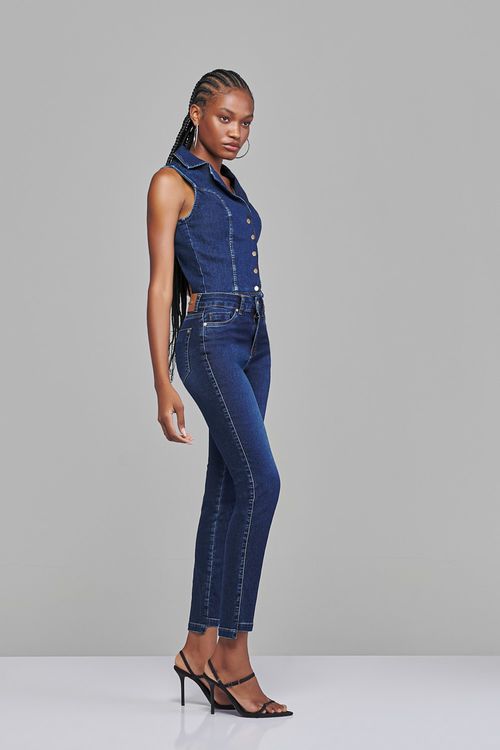 Calça Skinny Jeans Feminina Patogê Cintura Média (G3) Cl38158