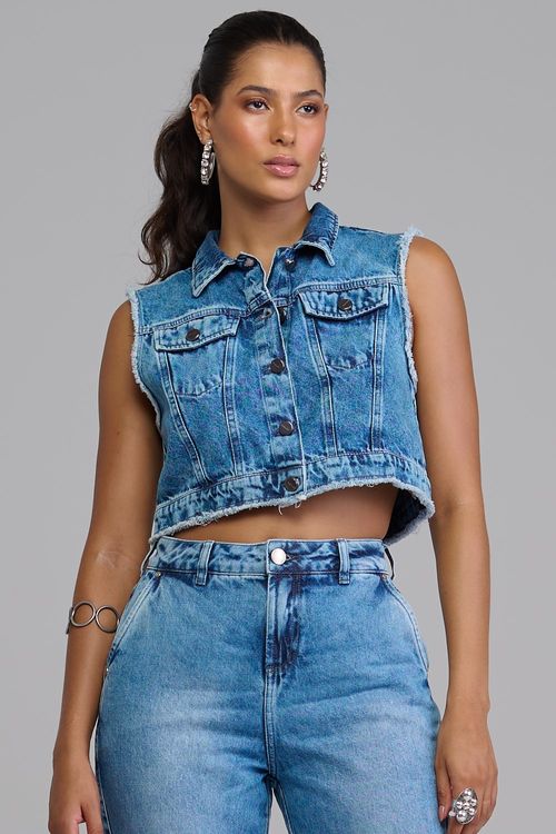 Colete Jeans Feminino Patogê CO37364