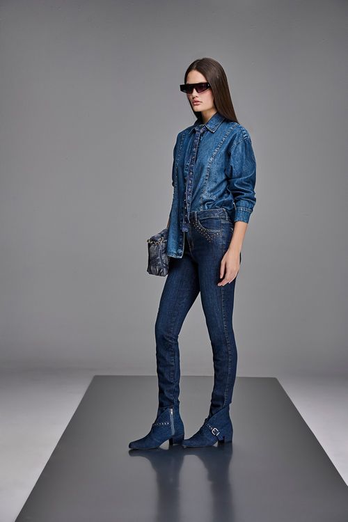 Camisa Feminina Jeans Patogê CA38524