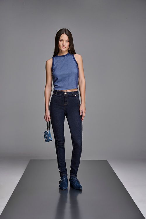 Calça Jeans Skinny Feminina Cintura Alta (G4) CL38575