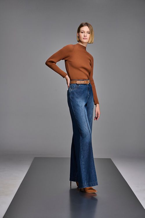 Calça Pantalona Jeans Feminina Patogê CL38571