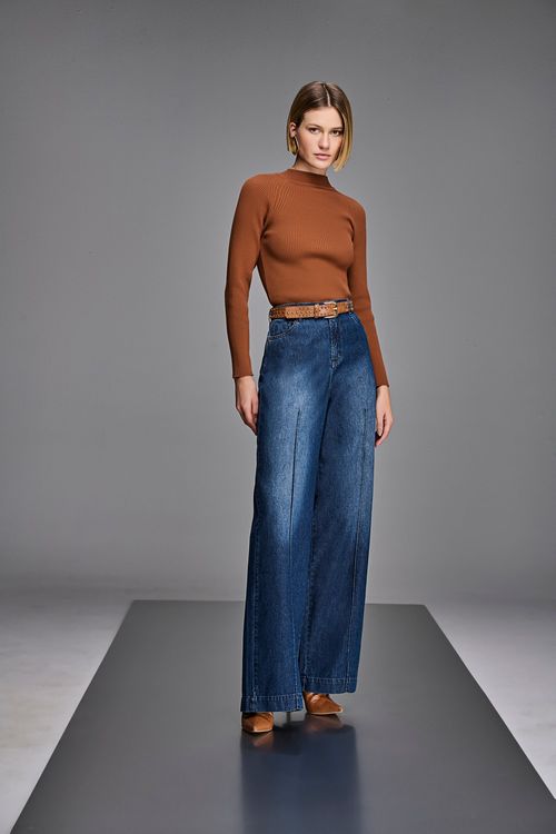 Calça Pantalona Jeans Feminina Patogê CL38571