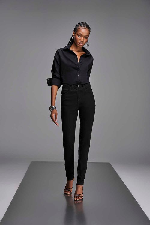 Calça Skinny Jeans Feminina Cintura Patogê Alta (G4) CL90042