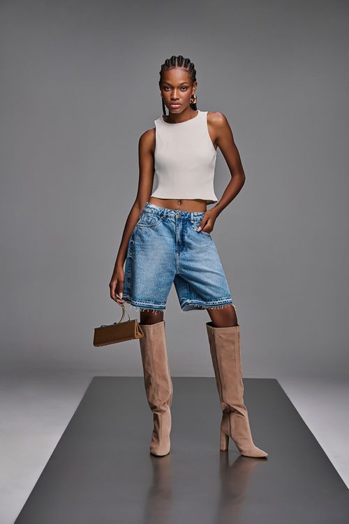 Bermuda Jorts Jeans Feminina Patogê BE38673