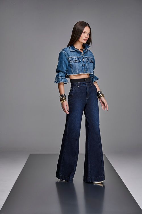 Jaqueta Cropped Jeans Feminino Patogê JQ38555