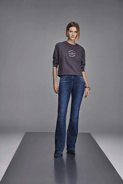 Calça Boot Cut Jeans Feminina Cintura Média (G3) CL90005