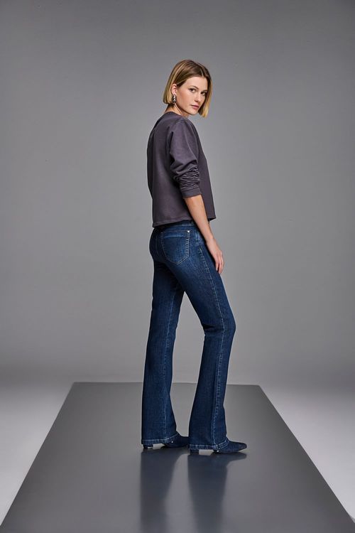 Calça Boot Cut Jeans Feminina Cintura Média (G3) CL90005