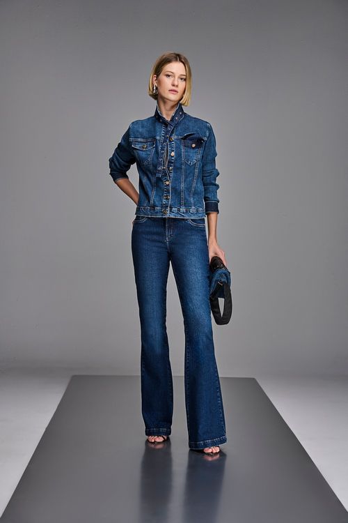 Calça Jeans Flare Feminina Patogê Cintura Média (G3) CL90033