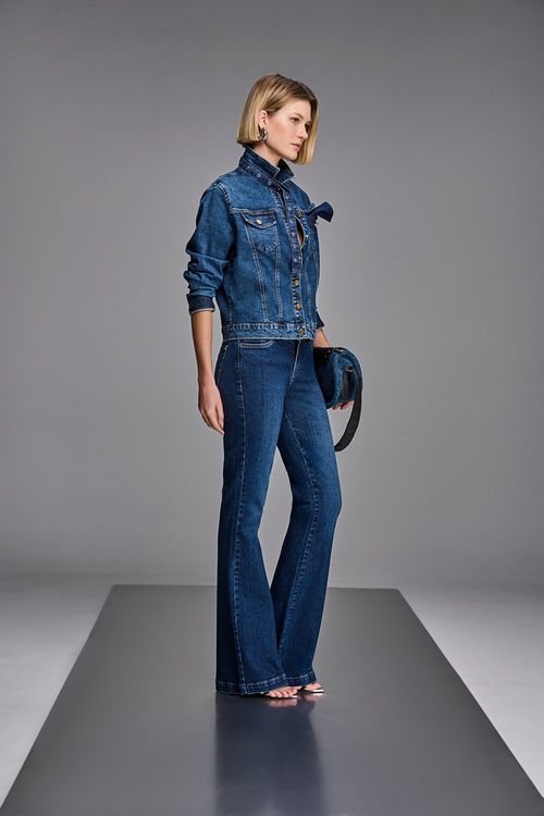 Calça Jeans Flare Feminina Patogê Cintura Média (G3) CL90033