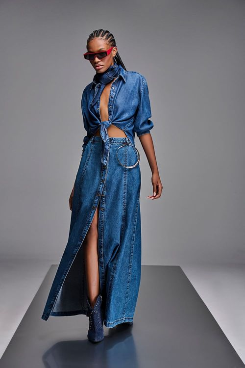 Saia Longa Jeans Feminina Patogê SA38590