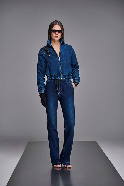 Jaqueta Moletom Jeans Feminina Patogê JQ38580