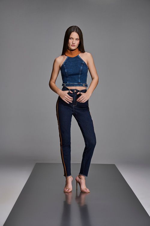 Calça Jeans Mom Feminina Patogê Cintura Média (G3) CL38684