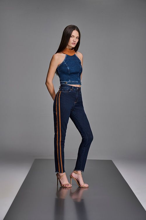 Calça Jeans Mom Feminina Patogê Cintura Média (G3) CL38684