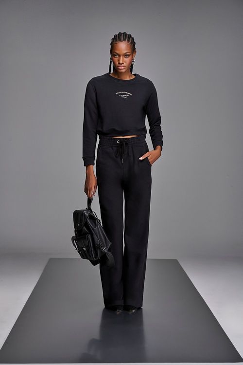 Calça Wide Leg Moletom Feminina Patogê CL38704