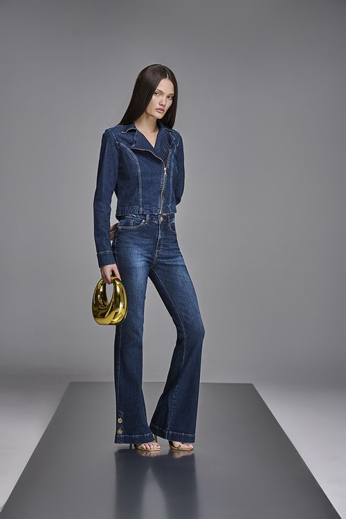 Calça Flare Jeans Feminina Patogê Curvy Cintura Alta (G4) CL38750