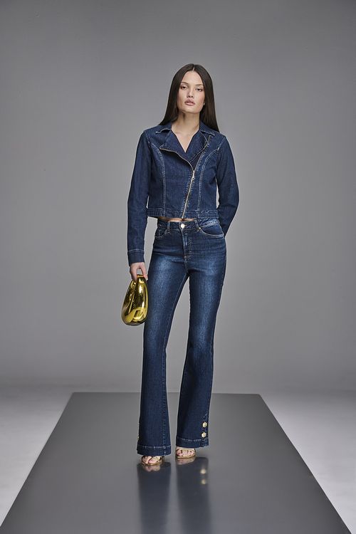 Calça Flare Jeans Feminina Patogê Curvy Cintura Alta (G4) CL38750