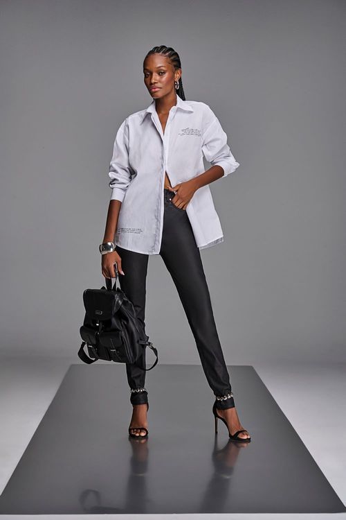 Calça Jeans Skinny Resinado Feminina Cintura Alta (G4) CL38857