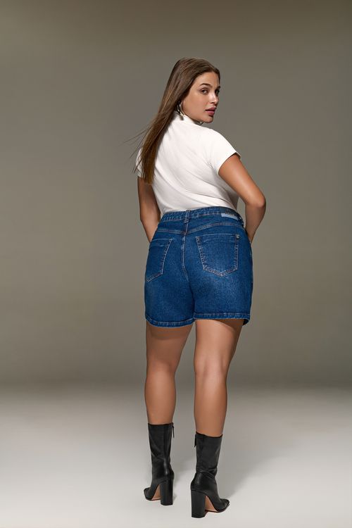 Bermuda Boyfriend Jeans Feminina Curvy Patogê BE39012