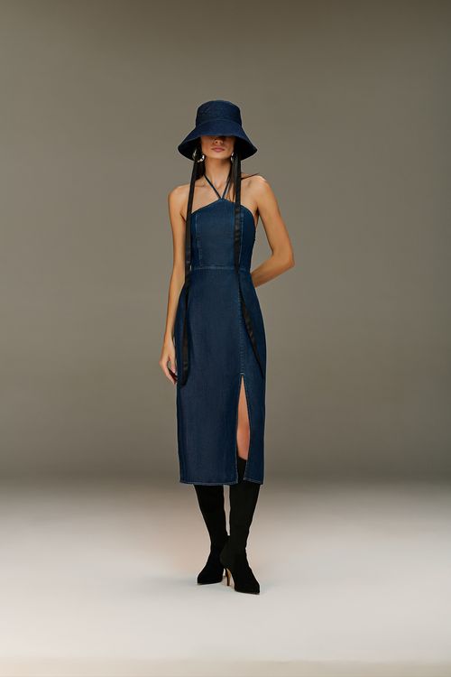 Vestido Midi Jeans Feminino Patogê VE38760